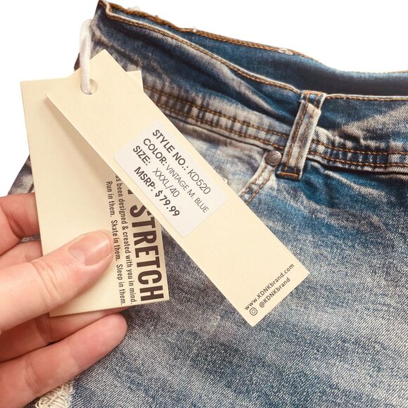 KDNK Comfort Stretch Distressed Moto Denim Jeans - Picture 8 of 16